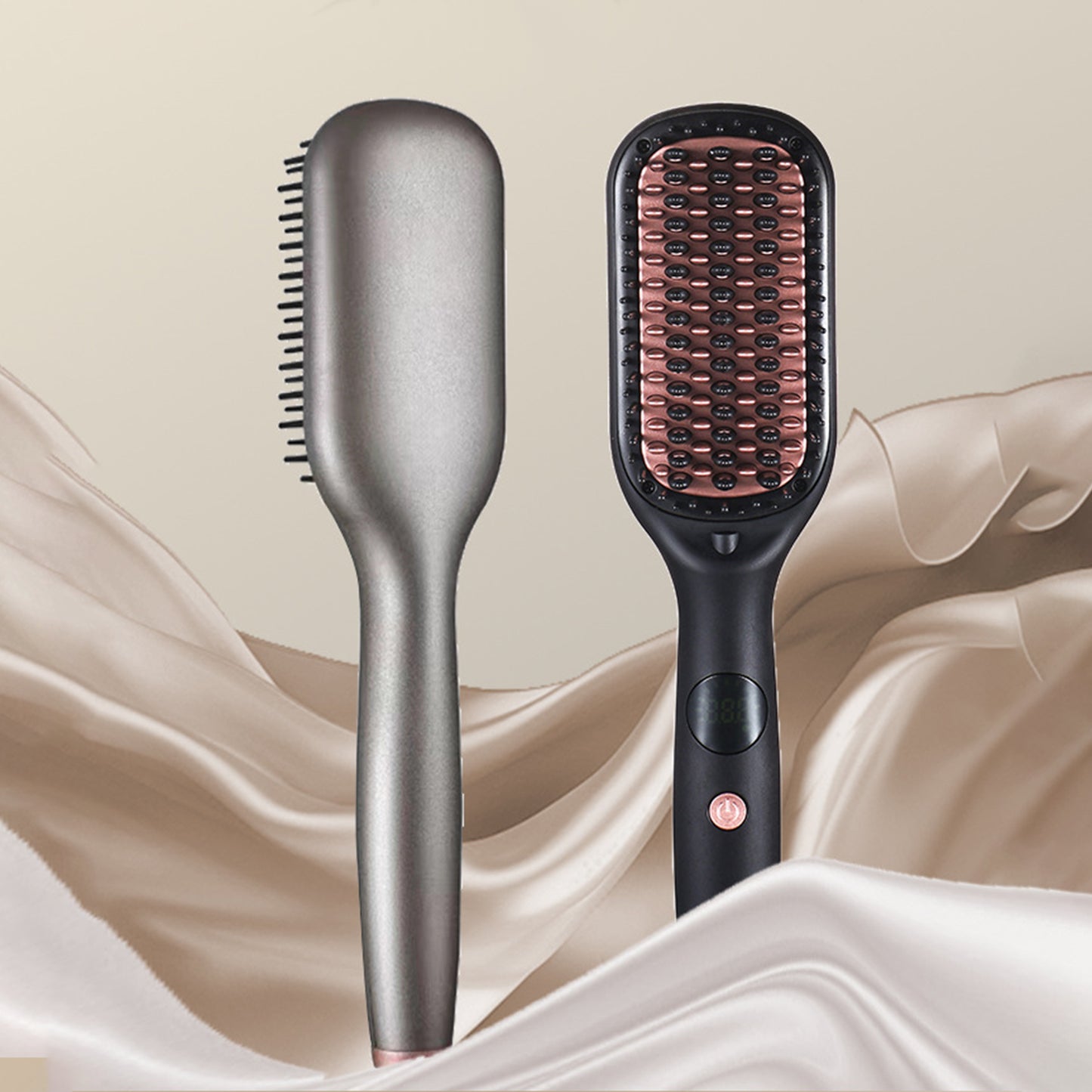 Wide Plate Negative Ion Hair Straightening Brush | Fast Heat Styler & Volumizer | Adjustable Temp 260°F-420°F,Frizz-Free & Scalp Protection for Thick/Curly Hair Comfort
