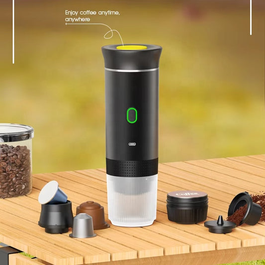 Q 3 in1 Portable Espresso Machine,Mini Travel Coffee Maker Rechargeable USB C Port,20Bar Self-Heating Ground&Capsule with Small Tea Cup for Car,Office,Camping,RV